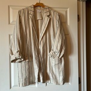 J. Jill Striped Linen Blazer Size L